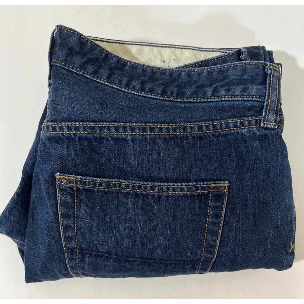 Lands End Canvas 1963 Mens Jeans 36x32  Slim Fit Dark Wash Denim Pants